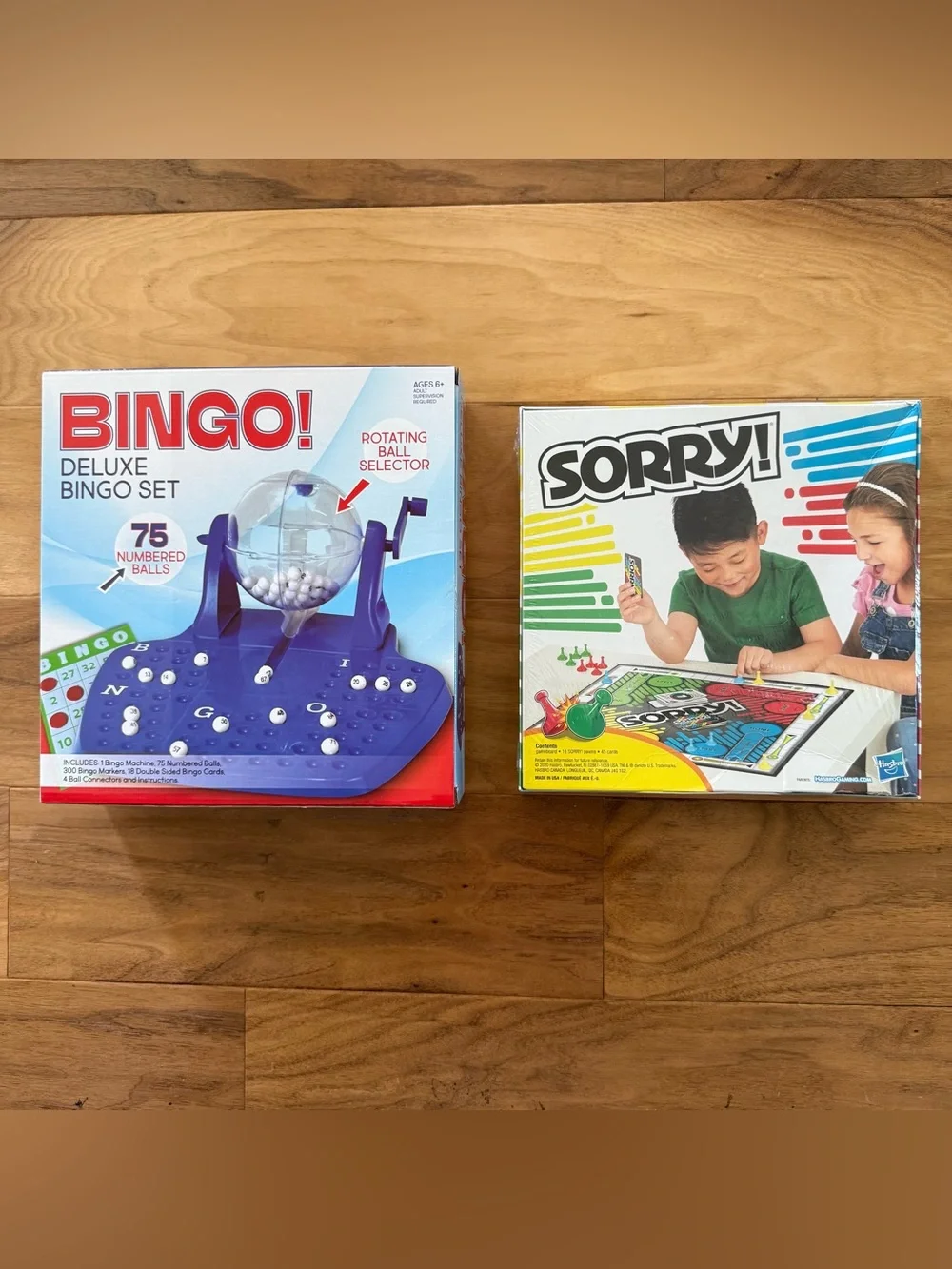 Brand New Games Bundle! Deluxe Bingo Set & Sorry! Board Game, Age 6+, NWT